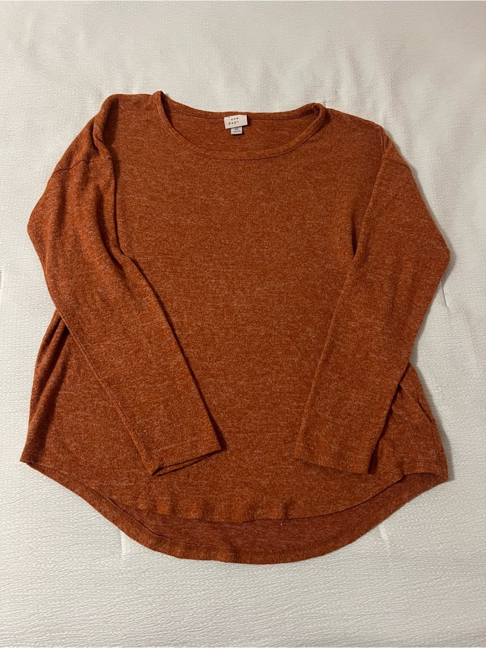 a new day Rust Long-Sleeve Scoop Neck Top